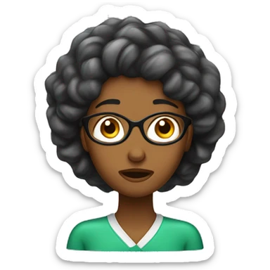stressed black teacher (woman) slime in her hair sticker