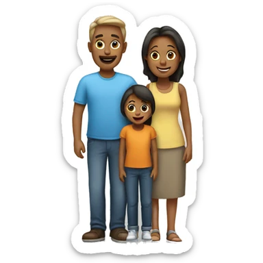 Family of 3 persons. A mom, a old daughter and a Young dougter sticker