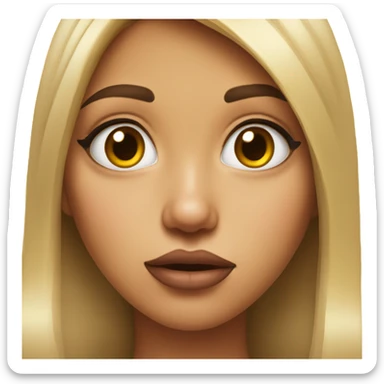 realistic portrait of girl with duck face sticker