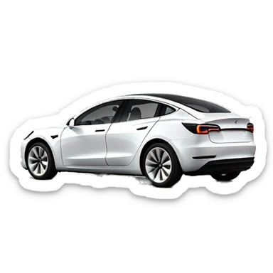 white tesla model 3 performance 2023 side view sticker