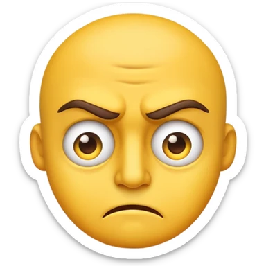 I want an emoji with a yellow face that expresses both disgust and arrogance — the kind of look that’s cold, judgmental, and unimpressed, as if it’s staring at something disappointing. The eyes should look annoyed and superior, with raised or furrowed eyebrows, and the mouth should be slightly twisted in a condescending or dismissive way, like a picky, snobbish person who expected better and now looks down on what they see. sticker