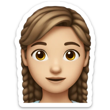 11 year old girl brown hair brown eyes white skin sticker