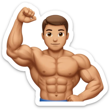 muscular arm flexing sticker