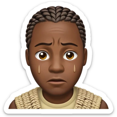 black man with cornrows crying sticker