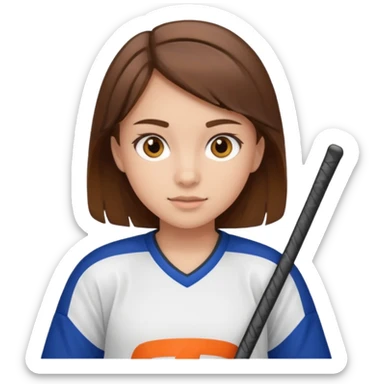 ragazza che gioca a hockey con occhi marroni e capelli castani sull età di 11/12 anni sticker