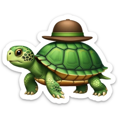 Tartaruga com chapéu sticker