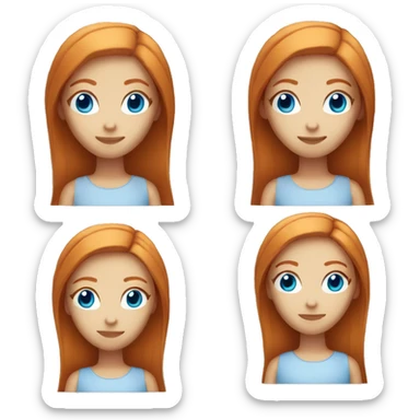 ginger girl with straight hair and blue eyes  sticker