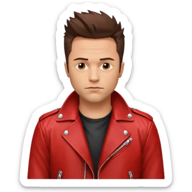 Tyler Durden, wearing red jacket sticker