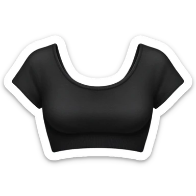 super realistic isolated black cashmere crop top sticker