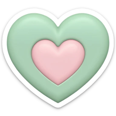 A half pastel green half pastel pink heart sticker