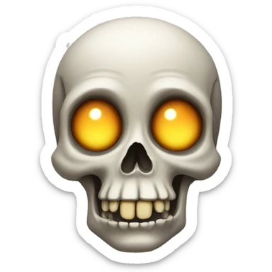skull emoji with poping eyes sticker
