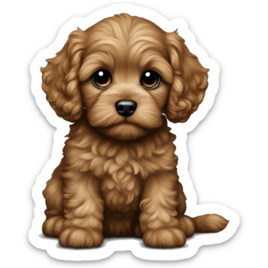 Cavapoo puppy all over black sticker