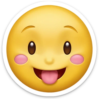 yellow emoji face winking, sticking out tongue, playful expression sticker