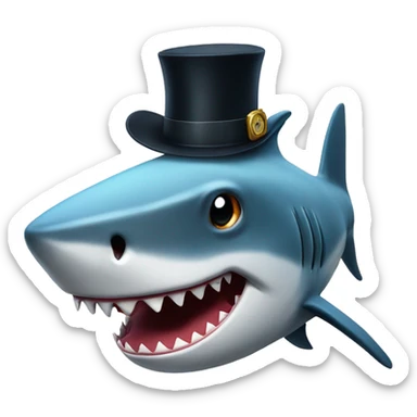 shark woth tophat sticker