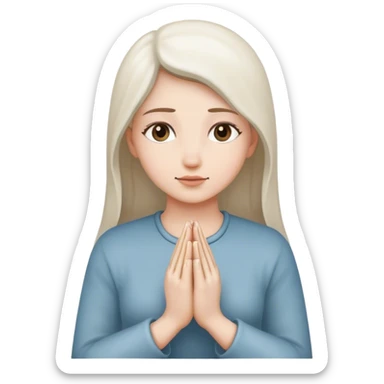 Praying women white hands sticker