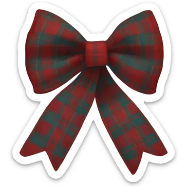 Plaid bow sticker