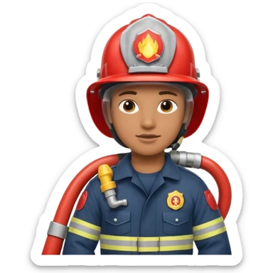 Bombeiro civil segurando mangueira sticker