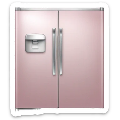 Realistic metallic light pink fridge isolated.  sticker