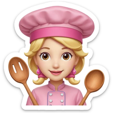Pink chef hat princess peach sticker