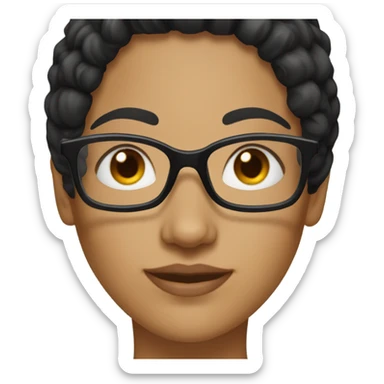 Women black hair with Brown eyes and Glas sticker