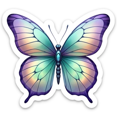 Iridescent Fluorite butterfly sticker