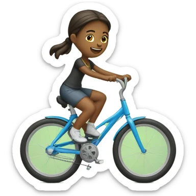 A girl riding bike sticker