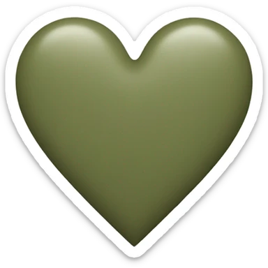 khaki green heart sticker