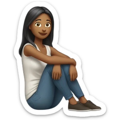 a woman on her knee sticker