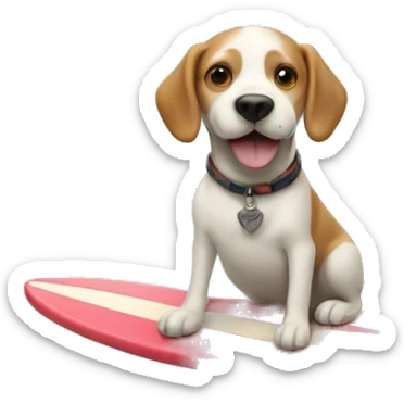 Dog on surfboard sticker