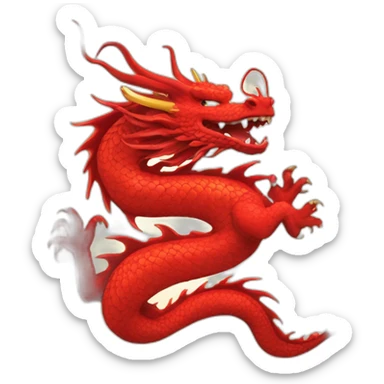 Create an emoji of a red dragon saying happy chinese new year sticker