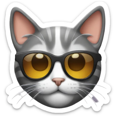 Cat with sunglasses sticker