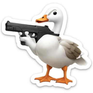 Goose with a gun sticker