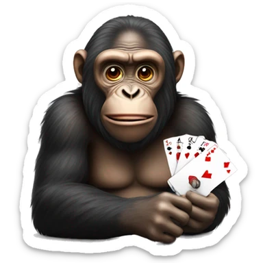 Ape with pokercards sticker