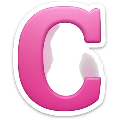 lowercase letter C but pink sticker