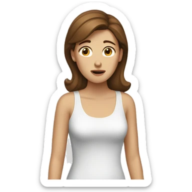 Woman who fainted with brown hair  sticker