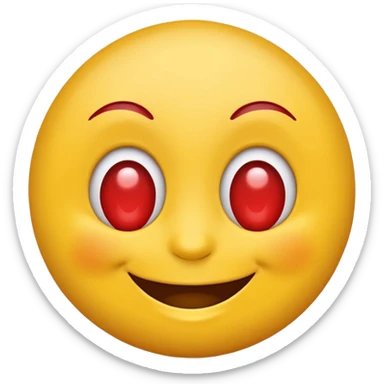Happy emoji with red veins on eyes sticker