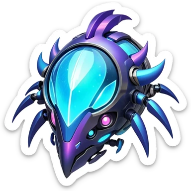  Epic legendary rare mechanical Shiny sparkly transparent bioluminescent luminescent vibrant bright pastel dark exotic iridescent colorful gradients futuristic modern metallic glossy glittery fantasy-cyber-Protogen-Fakémon-Pokémon-Vernid-creature sticker