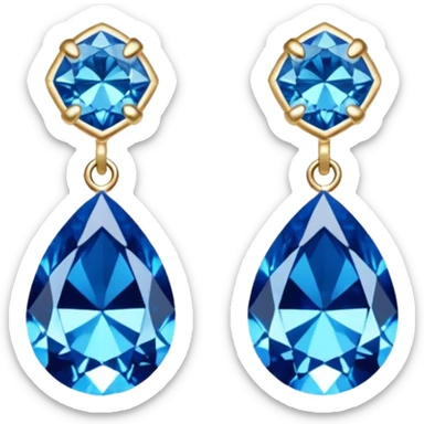 Rending Blue rhinestone Earrings sticker