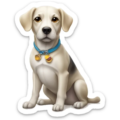 Dog at beach sticker