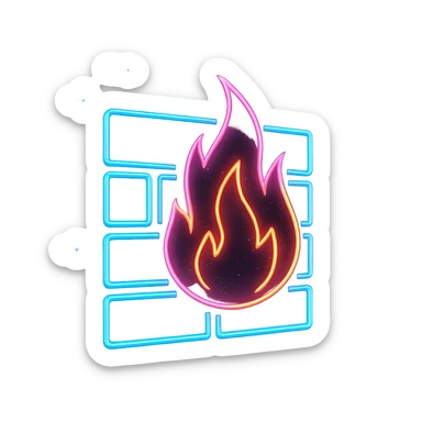 cybersecurity domain, firewall icon with glowing effect, futuristic style sticker