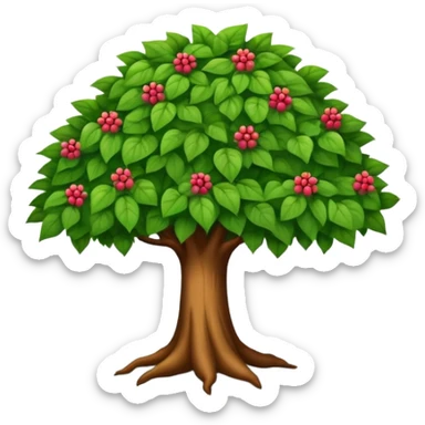 Un árbol con cara y pies grandes sticker