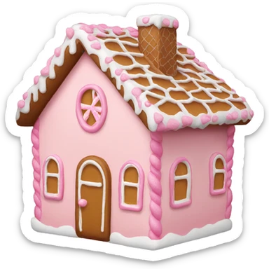 light pink gingerbread house  sticker