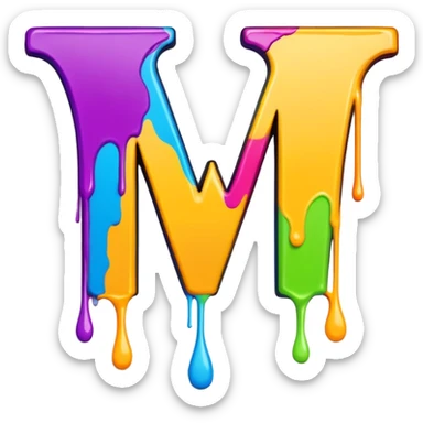 Graffiti the letter W with drippy paint  sticker