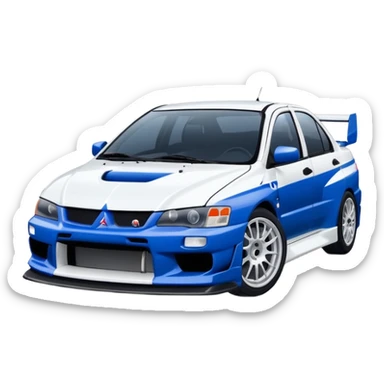 Mitsubishi lancer Evo viii blue and white sticker