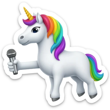 unicorn with. microphone sticker