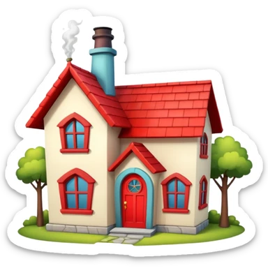 cartoon house sticker