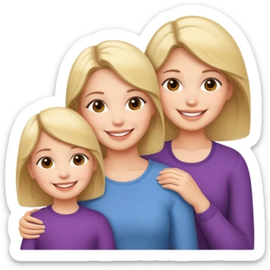 A mum and her two daughters sticker