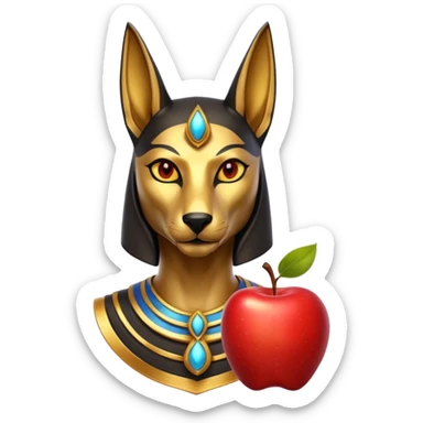 anubis god with an apple sticker