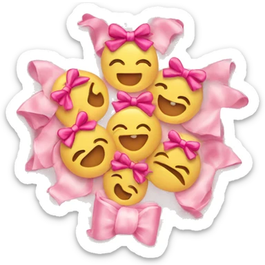 A plate with pink cute bows around the edge  sticker