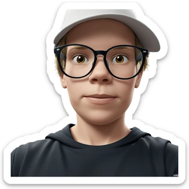 boy in glasses indoors sticker